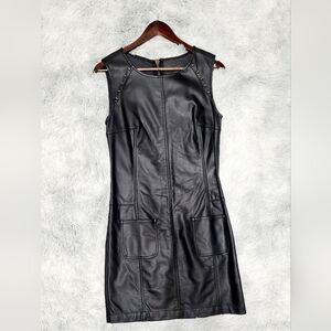 Chelsea Violet Black Faux Leather Dress w/Skulls Adornment, S